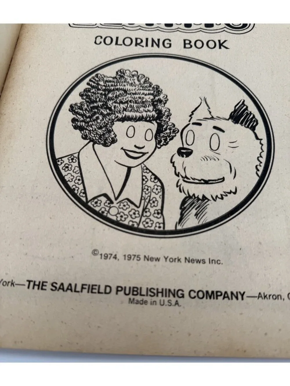 1975 Little Orphan  Annie Sandy Harold Gray coloring book 96pg NOS Unused #1